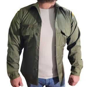 Vintage 1980s USMC Utility Field Shirt Valley Forge PA Sz 15.5 X 35 Military